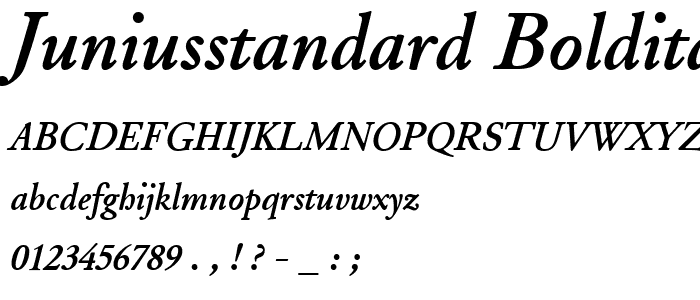 JuniusStandard BoldItalic font